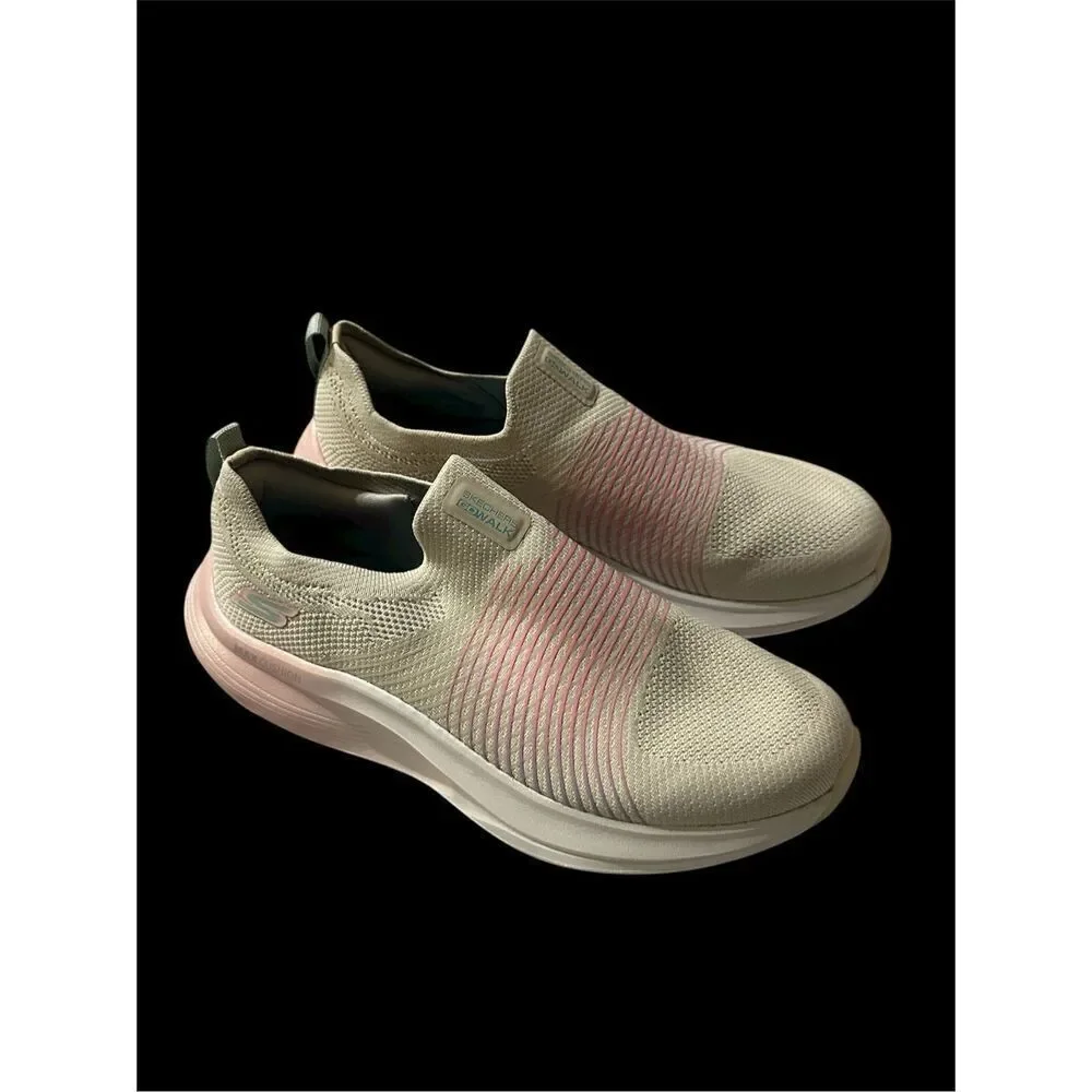 Skechers max walker sally tan pink 8.5 slip in sneaker shoes